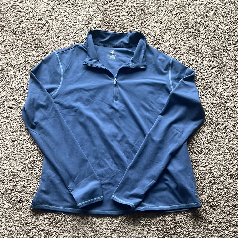 Blue Quarter-Zip Pullover